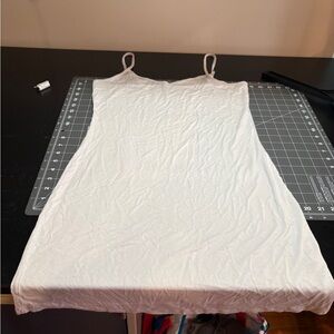 White Spaghetti Strap Slip Dress